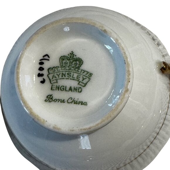 Vintage Aynsley Bone China Teacup Only C80017 Pink Cabbage Tea Rose Gold Filigee - Picture 2 of 12